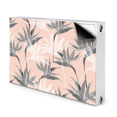 Capa magnética para radiador Flores pretas e brancas