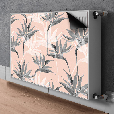 Capa magnética para radiador Flores pretas e brancas