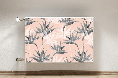 Capa magnética para radiador Flores pretas e brancas