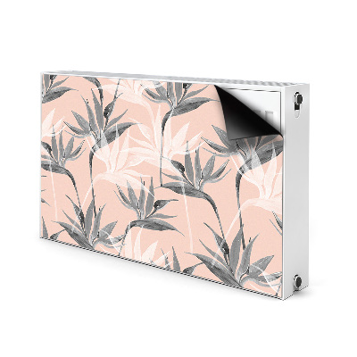 Capa magnética para radiador Flores pretas e brancas