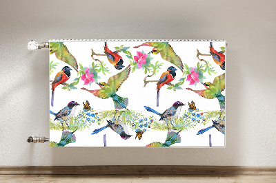 Capa magnética para radiador pássaros coloridos