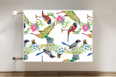 Capa magnética para radiador pássaros coloridos