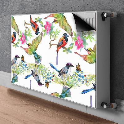 Capa magnética para radiador pássaros coloridos