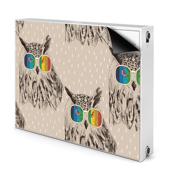 Capa magnética para radiador Corujas com óculos