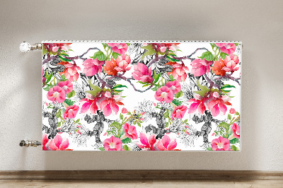 Capa magnética para radiador Flores em aquarela