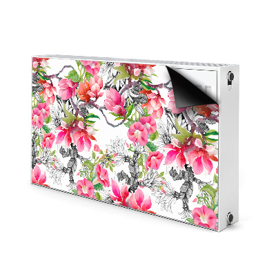 Capa magnética para radiador Flores em aquarela