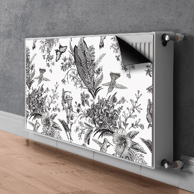 Capa magnética para radiador Jardim preto e branco