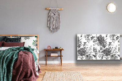 Capa magnética para radiador Jardim preto e branco