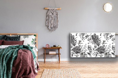 Capa magnética para radiador Jardim preto e branco