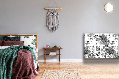 Capa magnética para radiador Jardim preto e branco