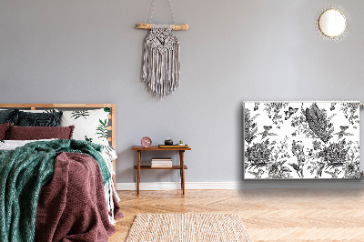 Capa magnética para radiador Jardim preto e branco