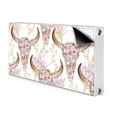 Cobertura magnética para radiador Caveira com flores