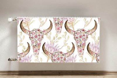 Cobertura magnética para radiador Caveira com flores