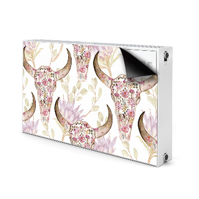 Cobertura magnética para radiador Caveira com flores