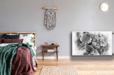 Cobertura magnética para radiador Rosas pretas e brancas