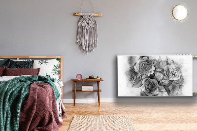 Cobertura magnética para radiador Rosas pretas e brancas