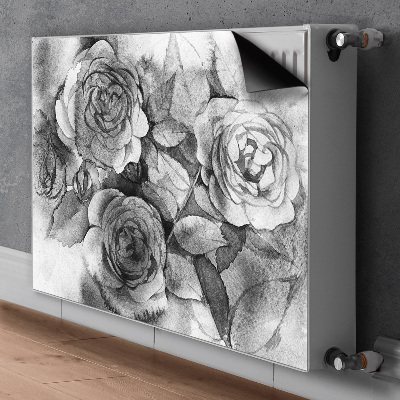 Cobertura magnética para radiador Rosas pretas e brancas