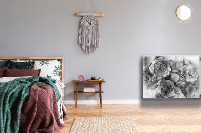 Cobertura magnética para radiador Rosas pretas e brancas