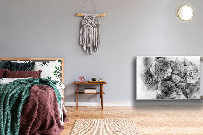 Cobertura magnética para radiador Rosas pretas e brancas