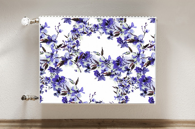 Capa magnética para radiador Flores azuis