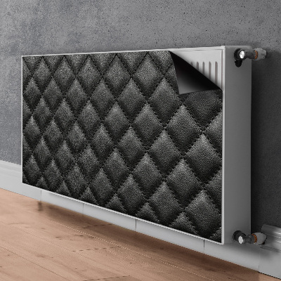 Cobertura magnética para radiador Padrão de couro diamante preto
