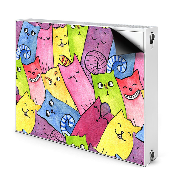 Capa magnética para radiador Gatos felizes
