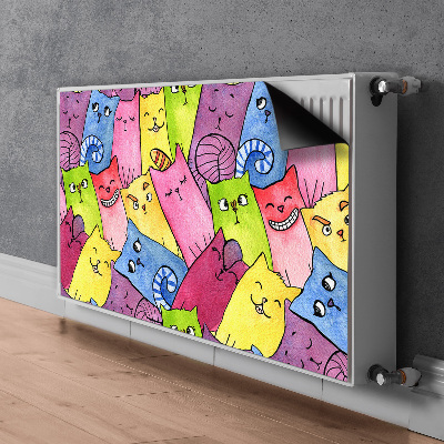 Capa magnética para radiador Gatos felizes