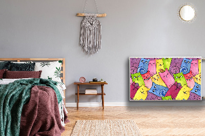 Capa magnética para radiador Gatos felizes