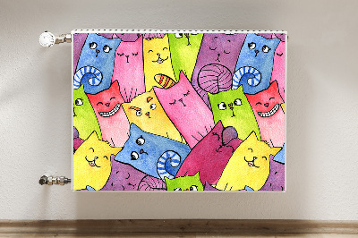 Capa magnética para radiador Gatos felizes