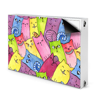 Capa magnética para radiador Gatos felizes