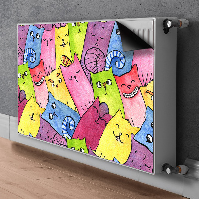 Capa magnética para radiador Gatos felizes