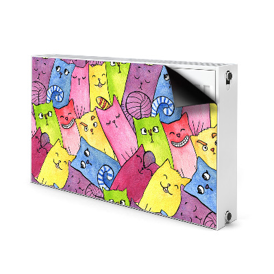 Capa magnética para radiador Gatos felizes