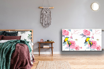 Capa magnética para radiador Pássaros e flores