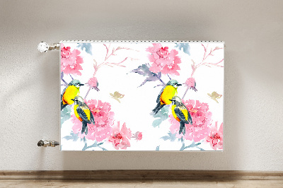 Capa magnética para radiador Pássaros e flores