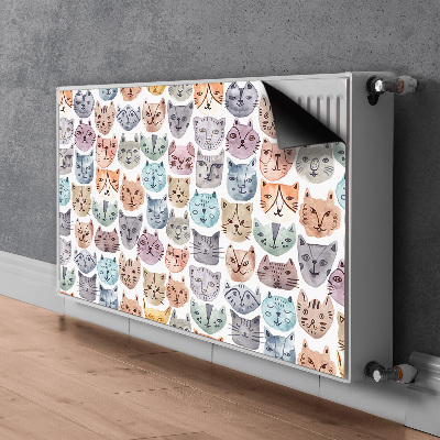 Cobertura magnética para radiador Gatos em aquarela