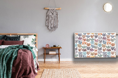 Cobertura magnética para radiador Gatos em aquarela