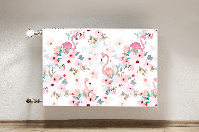 Capa magnética para radiador Flores de flamingos