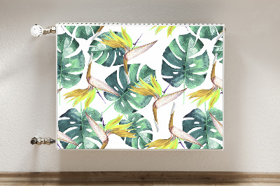 Capa magnética para radiador Folhas exóticas