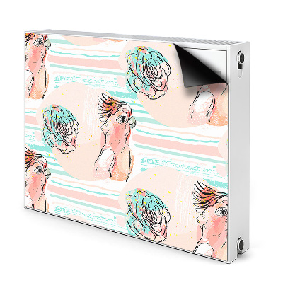 Capa magnética para radiador Papagaios cor de rosa