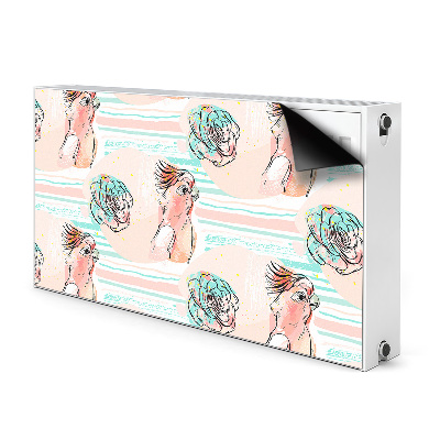 Capa magnética para radiador Papagaios cor de rosa