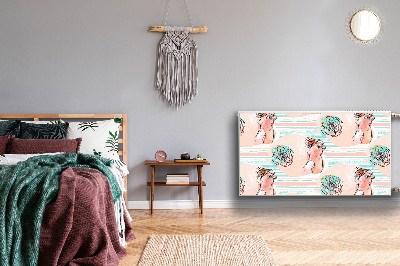 Capa magnética para radiador Papagaios cor de rosa