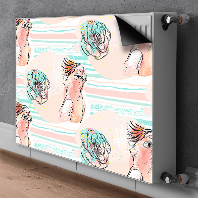 Capa magnética para radiador Papagaios cor de rosa