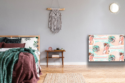 Capa magnética para radiador Papagaios cor de rosa