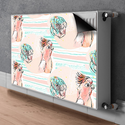 Capa magnética para radiador Papagaios cor de rosa