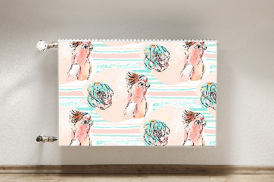 Capa magnética para radiador Papagaios cor de rosa