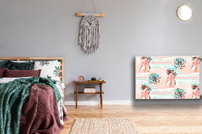 Capa magnética para radiador Papagaios cor de rosa