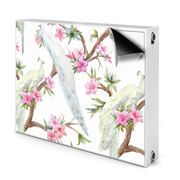 Cobertura magnética para radiador Pavões brancos