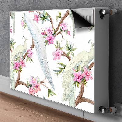 Cobertura magnética para radiador Pavões brancos