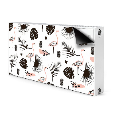 Cobertura magnética para radiador Folhas e flamingos