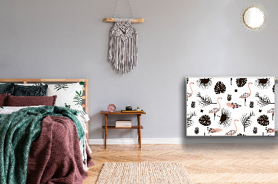 Cobertura magnética para radiador Folhas e flamingos